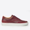 Men * | Flash Sale Untuckit Accessories & Shoes Contrast Leather Lace-Up Maroon