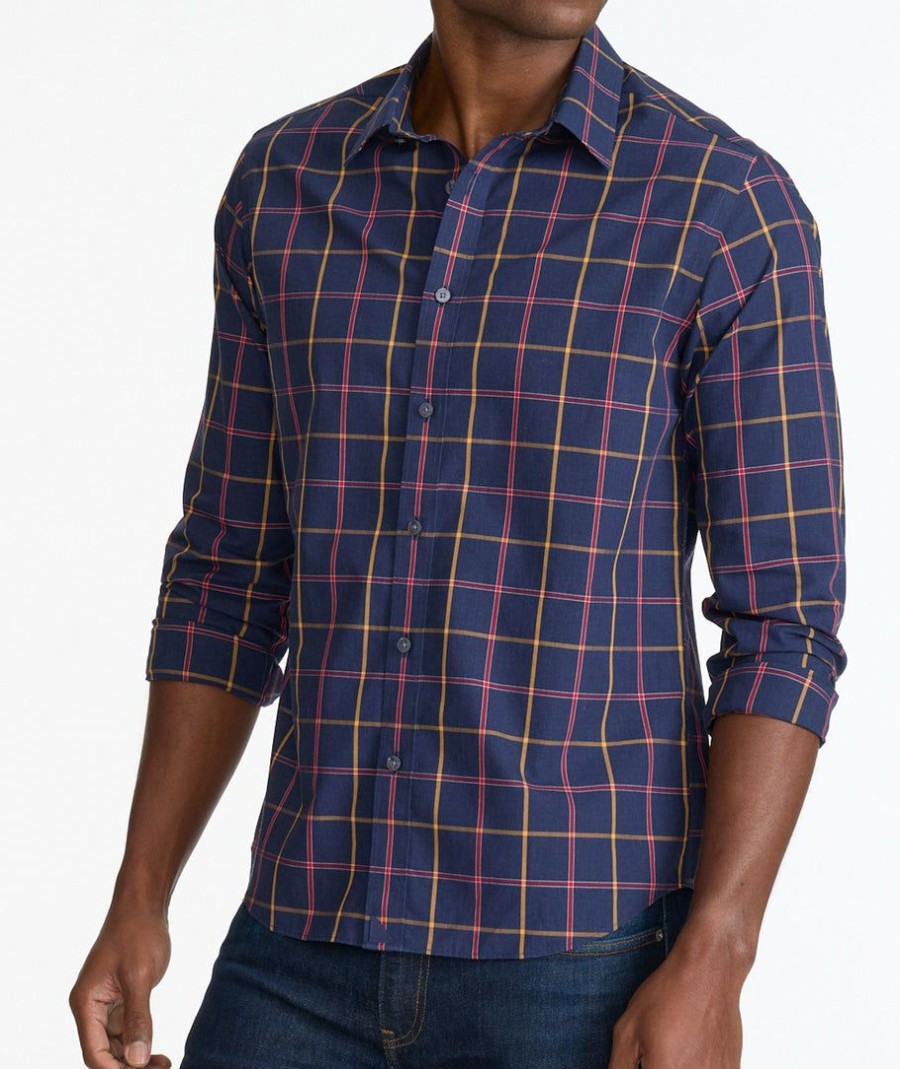 Men * | Best Sale Untuckit Button-Down Shirts Wrinkle-Free Georgio Shirt Navy