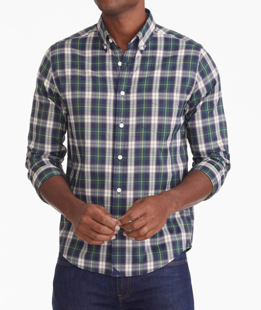 Men * | Cheap Untuckit Wrinkle-Free Performance Dole Shirt Green