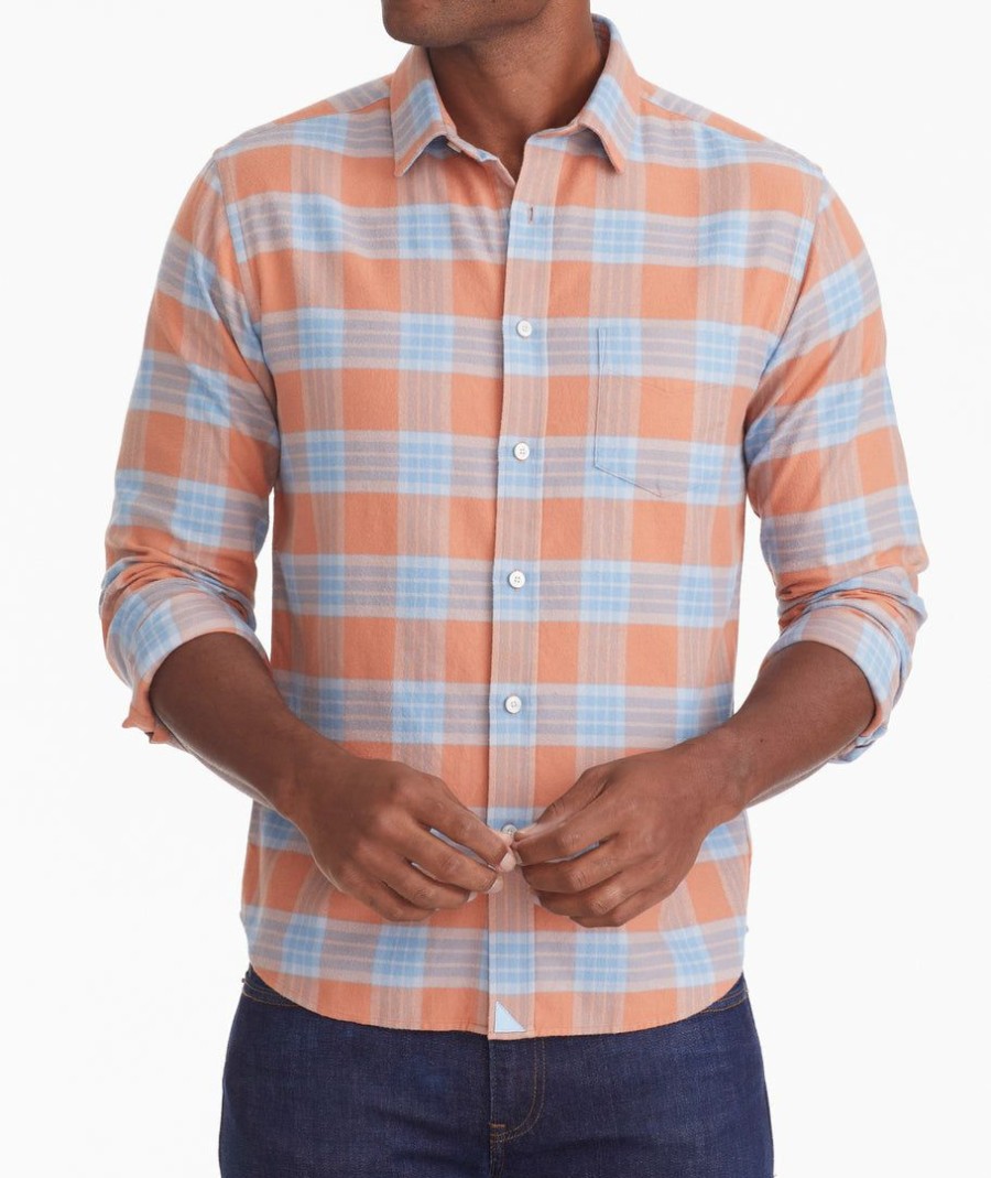 Men * | New Untuckit Button-Down Shirts Flannel Hunter Valley Shirt Orange