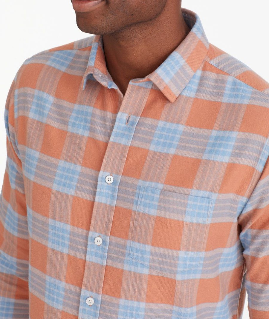 Men * | New Untuckit Button-Down Shirts Flannel Hunter Valley Shirt Orange