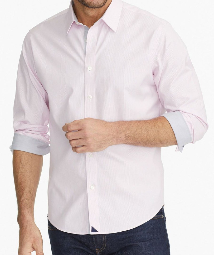 Men * | Budget Untuckit Wrinkle-Free Douro Shirt Pink