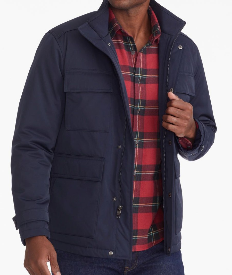 Men * | Flash Sale Untuckit Water-Repellent Utility Jacket Outerwear Navy