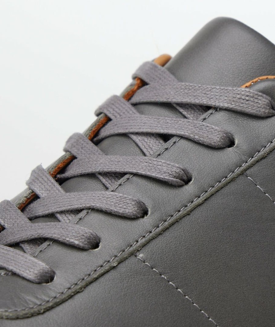 Men * | Flash Sale Untuckit Contrast Leather Lace-Up Dark Grey