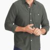 Men * | Top 10 Untuckit Ribbed Knit Button-Down Dark Green